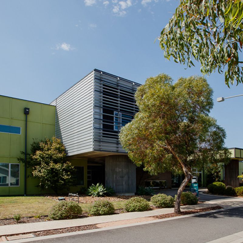 Dalkeith Heights Community Centre with a green roof, showcasing sustainable architecture and environmental consciousness.